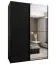 Kleiderschrank / Schiebetürenschrank | 2 Schiebetüren | Spiegel | 245,5 x 170 x 64 cm | 2 Kleiderstangen | Soft-Close | Farbe: Schwarz | 11 Fächer