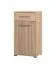 Garderobe Komplett - Set A Paduna, 5-teilig, Farbe: Eiche Artisan, ein Garderobenschrank, eine Kommode, ein Schuhschrank mit Sitzkissen, Spiegel und Garderobe mit 6 Haken