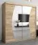 200 cm breiter Kleiderschrank mit 2 Türen | 10 Fächer | Farbe: Sonoma Eiche Abbildung