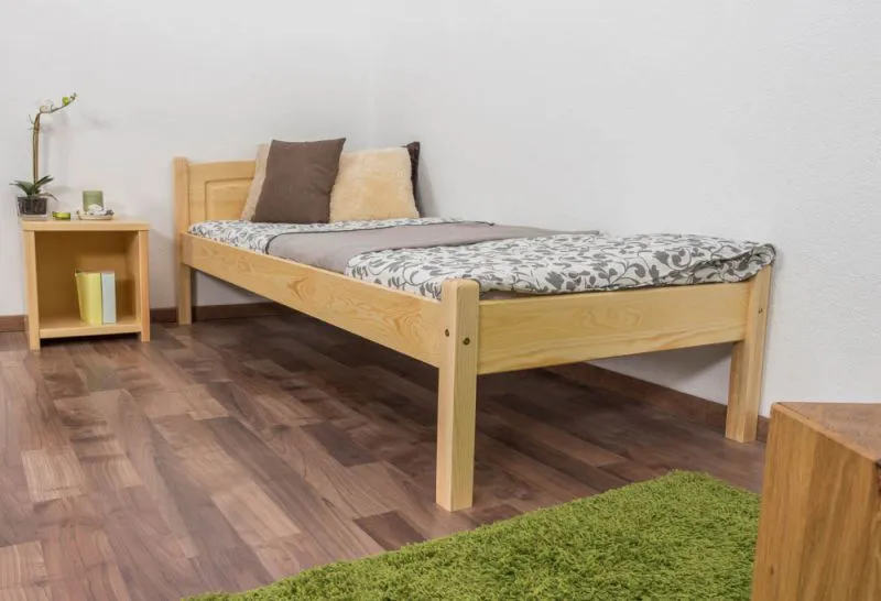 Kinderbett 80 x 200 cm | Massivholz: Kiefer | Natur Lackiert Abbildung