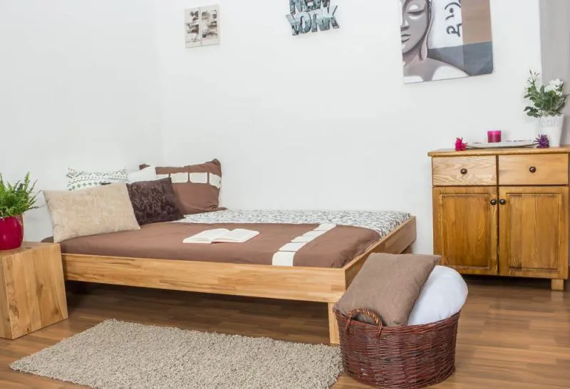 Bett Eiche massiv 140 x 200 cm geölt Abbildung