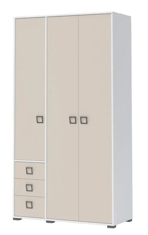 Kleiderschrank / Drehtürenschrank Kinderzimmer Weiß 236x126x56 cm Abbildung