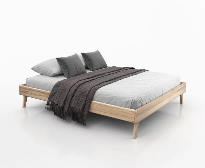 Doppelbett / Gästebett Engordany 11 | Buche Vollholz massiv | lackiert | Liegefläche: 160 x 200 cm | schlichtes Design | Farbe: Buche | hochwertige Verarbeitung