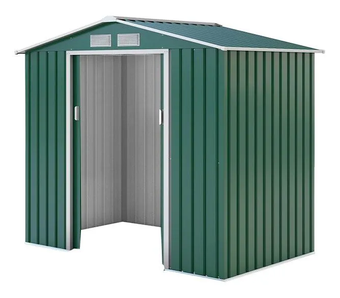 Metallgerätehaus Kompakt 2, Außenmaße: 213 x 127 x 185 cm (L x B x H), Farbe: Grün