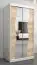 Schiebetürenschrank / Kleiderschrank Robinyera 01 mit Spiegel, Farbe: Weiß matt / Eiche Sonoma - Abmessungen: 200 x 100 x 62 cm ( H x B x T)