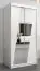 Schiebetürenschrank / Kleiderschrank Guajara 01 mit Spiegel, Farbe: Weiß matt - Abmessungen: 200 x 100 x 62 cm (H x B x T)