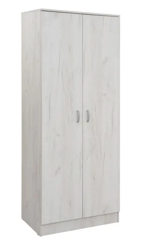 82 cm breiter Kleiderschrank mit 2 Türen | Farbe: Weiß Abbildung