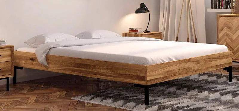 Buche-Bett massiv | 180 x 200 cm | Kernbuche | Geölt | Natur Abbildung