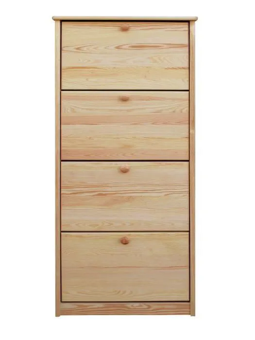 Schuhkipper Kiefer Holz massiv, Farbe: Natur 150x72x30 cm, Schuhschrank Schuhkommode Abbildung