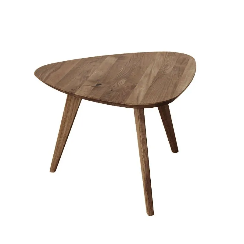 Ovaler Couchtisch Erdre 01, aus Massivholz Eiche, geölt, hochwertig verarbeitet, Maße: 69 x 67 x 41,5 cm, Farbe: Tabacco, minimalistisch und natürlich