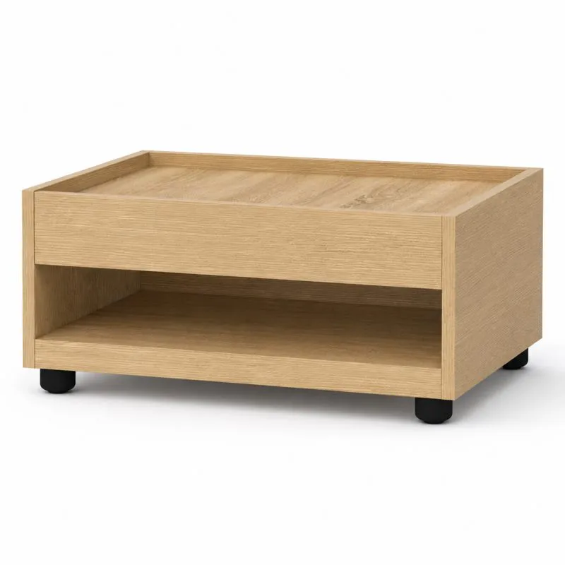 Couchtisch Polan 2 | Farbe: Eiche Sonoma | robust & pflegeleicht | 60 x 42 x 20 cm | große zusätzliche Ablage | Wohnzimmertisch