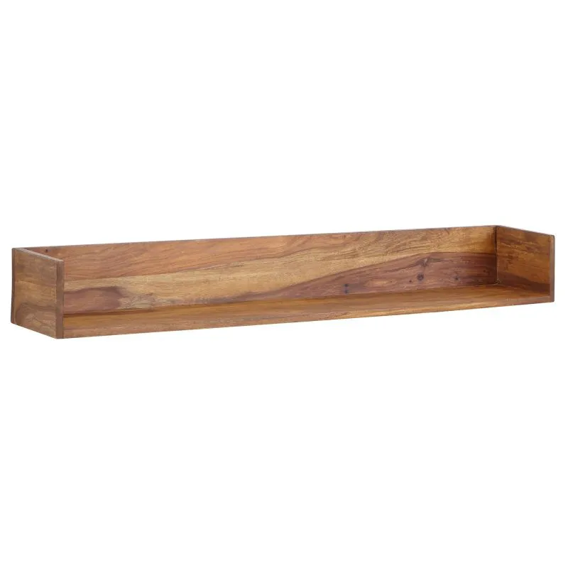 Wandregal aus Sheesham Massivholz, Farbe: Sheesham - Abmessungen: 15 x 120 x 20 cm (H x B x T)