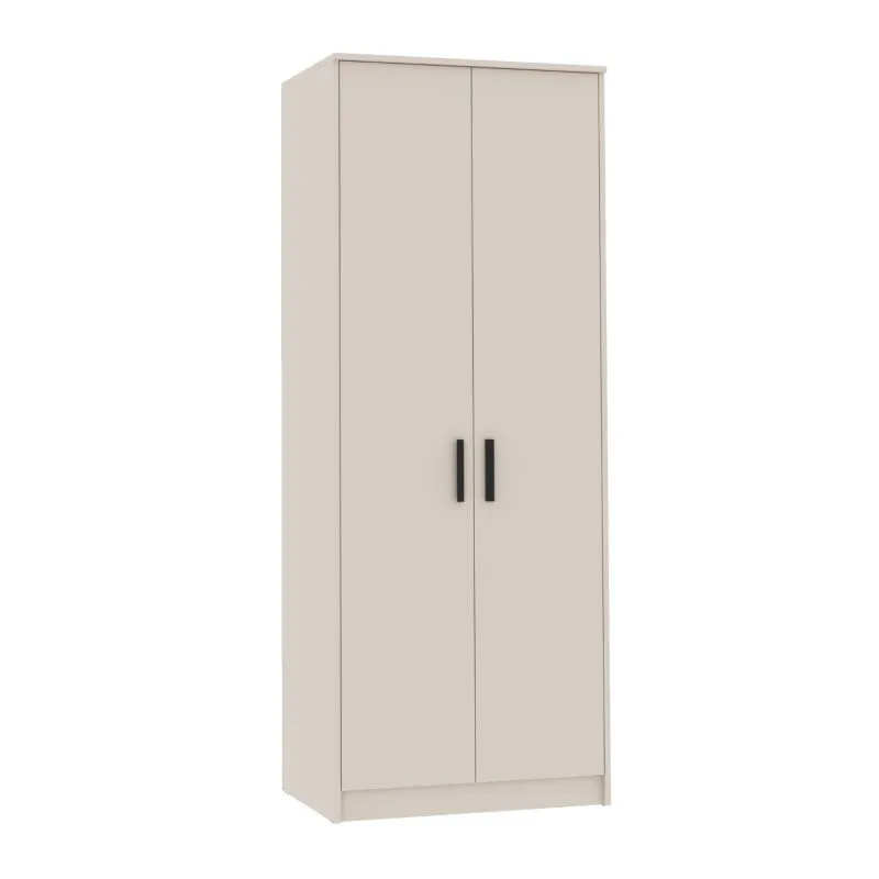 Kleiderschrank | Fafe 21 | Kaschmir / Eiche Cremona  | 2 Türen | 195 x 75 x 54 cm | 1 Kleiderstange | 2 Fächer | Soft Close | reichlich Stauraum