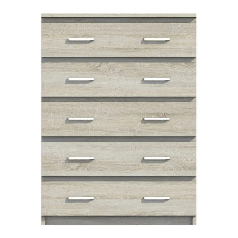 Kommode Pamulang 06, Farbe: Sonoma Eiche - Abmessungen: 112 x 82 x 40 cm (H x B x T)