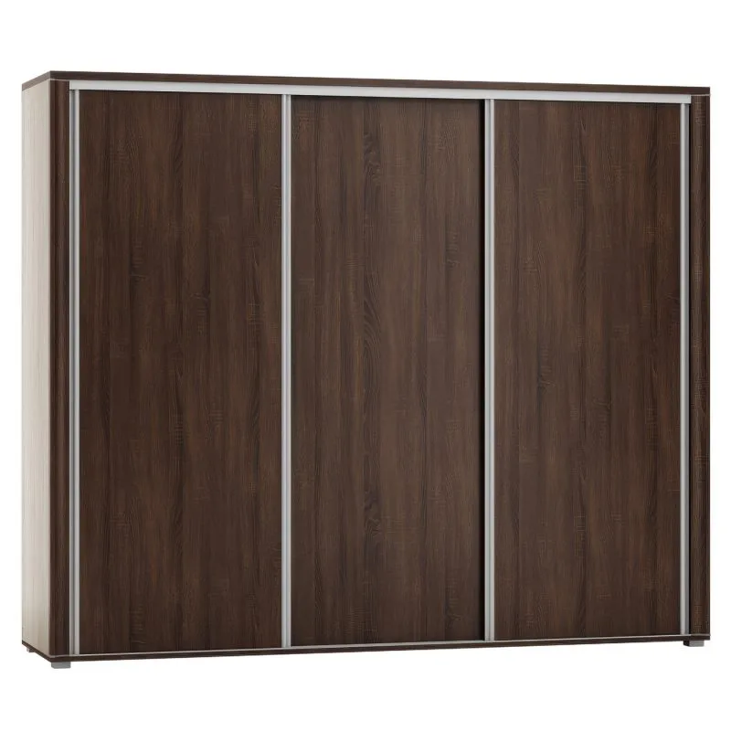 Schiebetürenschrank / Kleiderschrank Aitape 38, Farbe: Sonoma Eiche dunkel - Abmessungen: 188 x 210 x 60 cm (H x B x T)