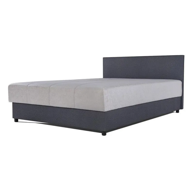 Boxspringbett Damboa 42, Dunkelgrau / Hellgrau, Liegefläche 160 x 200 cm, gepolstertes Kopfteil, großer Stauraum, Bonellfederung