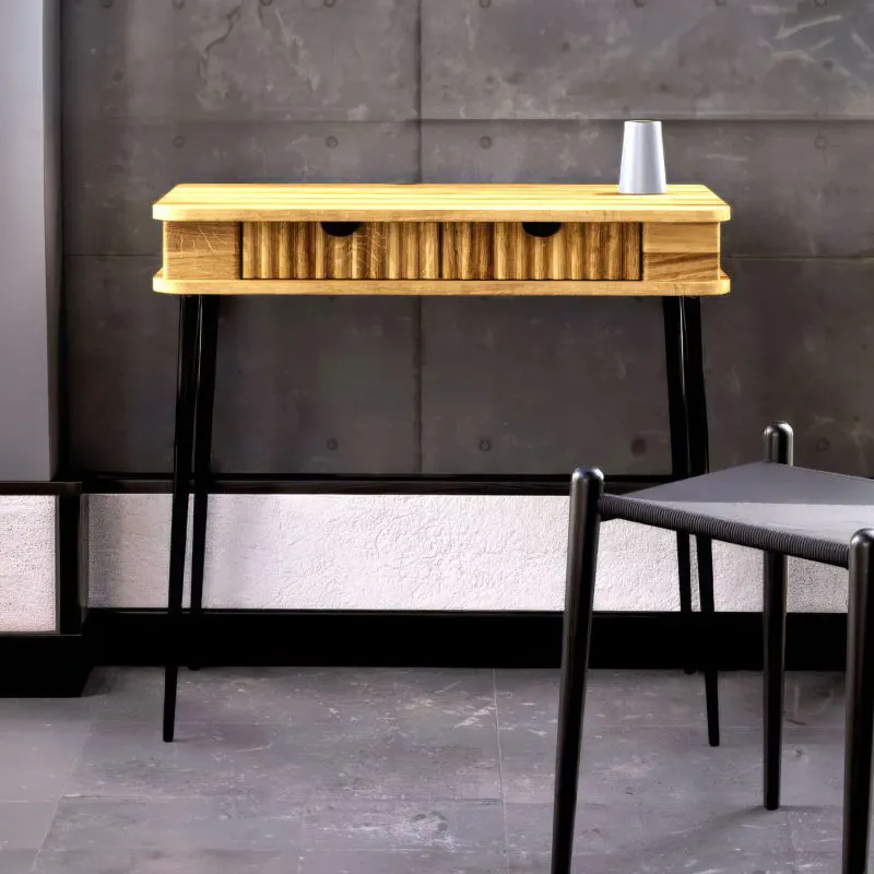 Schminktisch Rolleston 22 Wildeiche massiv geölt - Abmessungen: 84 x 90 x 46 cm (H x B x T)