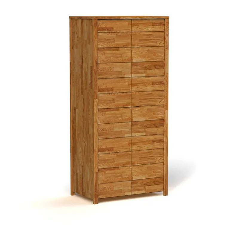 1 Meter breiter Kleiderschrank mit 2 Türen | Farbe: Natur Abbildung