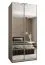 Kleiderschrank / Schiebetürenschrank | 2 Kleiderstangen | Soft-Close | 6 Einlegeböden | 6 Fächer | 2 Schiebetüren | 245,5 x 120 x 64 cm | Farbe: Kaschmir