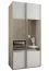 Kleiderschrank / Schiebetürenschrank | 245,5 x 100 x 64 cm | Farbe: Schwarz | Soft-Close | Spiegel | 2 Kleiderstangen | 2 Schiebetüren | 6 Fächer