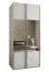 Kleiderschrank / Schiebetürenschrank | 6 Fächer | 245,5 x 110 x 64 cm | Spiegel | 2 Kleiderstangen | 2 Schiebetüren | Soft-Close | Farbe: Weiß