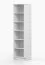 50 cm breites Bücherregal / offenes Regal | Mattweiß | Smolikas 01 | 6 Fächer | 192 x 50 x 40 cm | Drehtür | 3 Schubladen | Kinder | Jugend