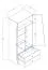  Drehtürenschrank / Kleiderschrank Sirte 01, Farbe: Eiche / Weiß Hochglanz -  Abmessungen: 190 x 80 x 50 cm (H x B x T)