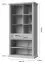 Vitrine Lotofaga 10, Farbe: Weiß / Walnuss - 200 x 101 x 48 cm (H x B x T)