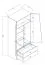 Schmaler 80 cm breiter Kleiderschrank mit 2 Türen, 4 Fächern und 2 Schubladen | Farbe: Eiche | Tiefe: 50 cm Abbildung