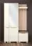 Schmaler Kleiderschrank | 1 Drehtür | 1 Schublade | 50 cm breit | Farbe: Braun Abbildung