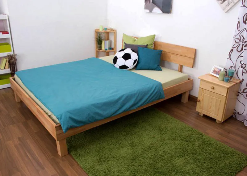 Bett 160 x 200 cm Kernbuche geölt Abbildung