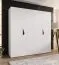 Drehtürenschrank | 2 Meter breit | 2 Kleiderstangen | Farbe: Weiß | Griffe: Schwarz | Maße: 200 x 52 x 202 cm | Kleiderschrank | 2 Fächer | 4 Türen