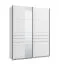 Schiebetürenschrank | Farbe: Opak Weiß | 1 Spiegeltür | 2 Kleiderstangen | Kleiderschrank | ABS-Kanten | Maße: 145,5 x 60 x 217,5 cm | 2 Fächer