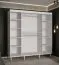 Schiebetürenschrank mit Marmor Optik Jotunheimen 33, Farbe: Weiß - Abmessungen: 208 x 200,5 x 62 cm (H x B x T), mit 10 Fächern