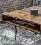 Wohnzimmertisch mit 2 Schubladen aus Sheesham Massivholz, Farbe: Sheesham / Schwarz - Abmessungen: 40 x 60 x 110 cm (H x B x T), mit stilvoller Maserung