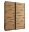 Kleiderschrank / Schiebetürenschrank | 245,5 x 200 x 64 cm | 11 Fächer | 10 Einlegeböden | 2 Kleiderstangen | 2 Schiebetüren | Farbe: Eiche Artisan