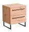 Schlafzimmer Komplett - Set A Crina, 6-teilig, Farbe: Eiche Artisan / Grau, ABS-Kanten, ein Doppelbett, zwei Nachtkommoden, eine Kommode, ein Kleiderschrank und ein Spiegel