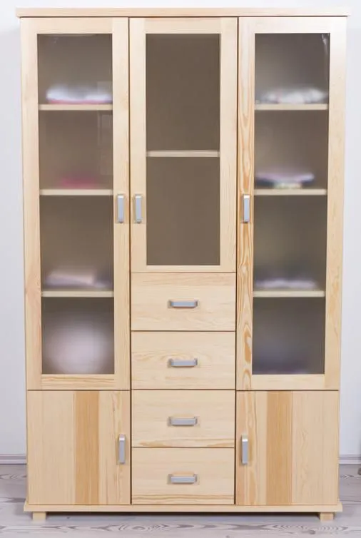 Schlafzimmer - Kleiderschrank Kiefer Vollholz massiv natur - Abmessungen: 194 x 121 x 50 cm (H x B x T) Abbildung