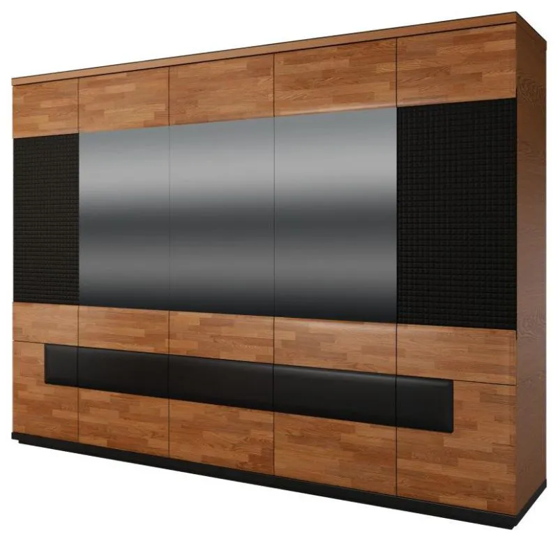 Mehrzweck-Schrank Walnuss / Schwarz 210x285x62 cm Abbildung