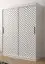 Kleiderschrank mit modernen Design Mulhacen 52, Farben: Weiß matt / Schwarz matt - Abmessungen: 200 x 150 x 62 cm (H x B x T), mit fünf Fächern