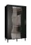 Schiebetürenschrank im außergewöhnlichen Stil Jotunheimen 184, Farbe: Schwarz - Abmessungen: 208 x 120,5 x 62 cm (H x B x T)