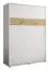 Schrankbett Namsan 03 vertikal, Farbe: Weiß matt / Eiche Artisan - Liegefläche: 140 x 200 cm (B x L)