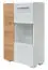 Kommode Colmenar 01, Farbe: Eiche gold / Weiß Glanz - Abmessungen: 103 x 65 x 32 cm (H x B x T)