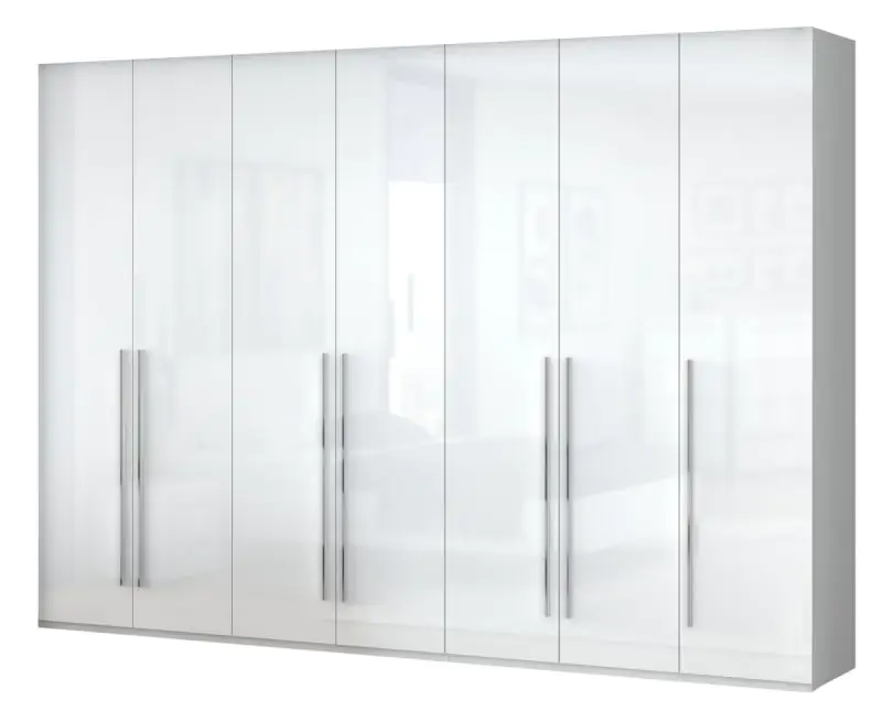 317 cm breiter Kleiderschrank mit 7 Türen | Farbe: Weiß Abbildung