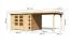 Gartenhaus SET naturbelassen mit Anbaudach 2,8 m Breite, Grundfläche: 7m²
