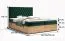 Doppelbett mit weichen Veloursstoff Pilio 69, Farbe: Grau / Eiche Golden Craft - Liegefläche: 160 x 200 cm (B x L)