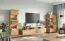 TV-Unterschrank, Hängeschrank Rania 09 aus geöltem Massivholz in Eiche / Schwarz, 52 x 200 x 39 cm, inkl. LED-Beleuchtung, Soft Close System