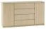 Kommode Kiunga 09, Farbe: Buche / Weiß - Abmessungen: 91 x 162 x 40 cm (H x B x T)