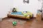 Kinderbett / Jugendbett Kiefer Vollholz massiv Eichefarben A10, inkl. Lattenrost - Abmessung 90 x 200 cm