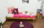 Kinderbett / Jugendbett Kiefer Vollholz massiv Eichefarben A10, inkl. Lattenrost - Abmessung 90 x 200 cm